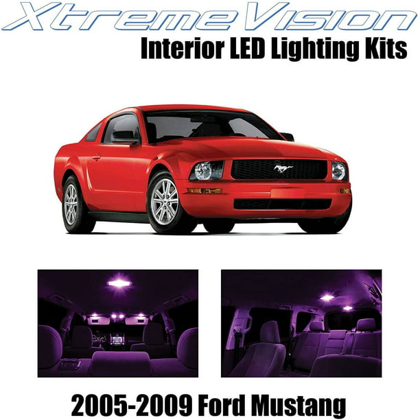 For 2005-2009 Ford Mustang Premium Red LED Interior Lights Kit 6 Pieces